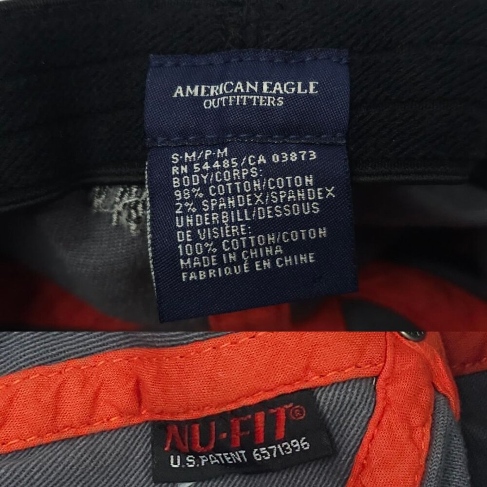 American Eagle AE Logo Dad Hat Fitted S/M Casual Streetwear Baseball Cap Gray - Picture 9 of 14